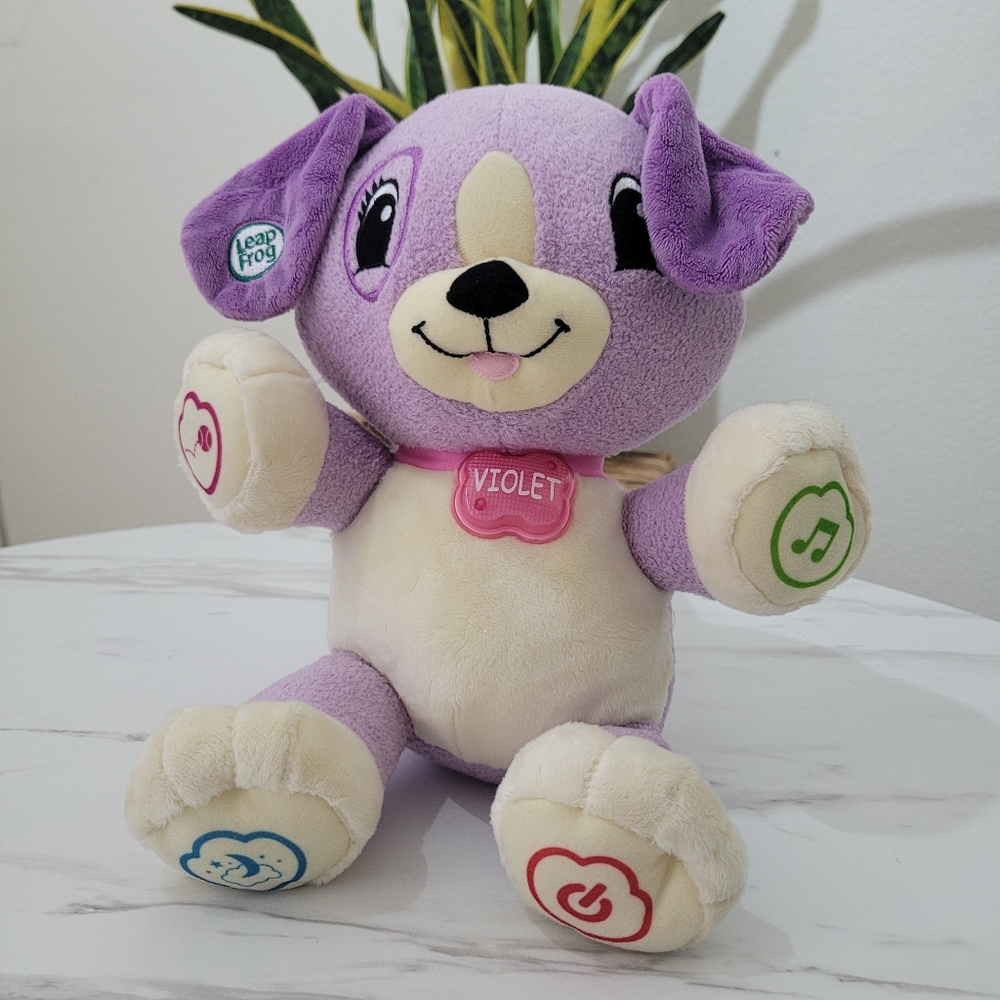 Purple and Cream Stuffed Animal Toy